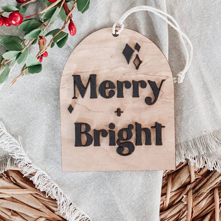 Magnolia Makers - Wholesale Ornament - Merry + Bright 3D Christmas Ornament1