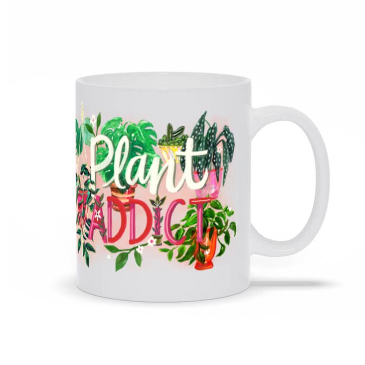 Mug « Plant Addict » Blanc pour la vente par Nett Designs