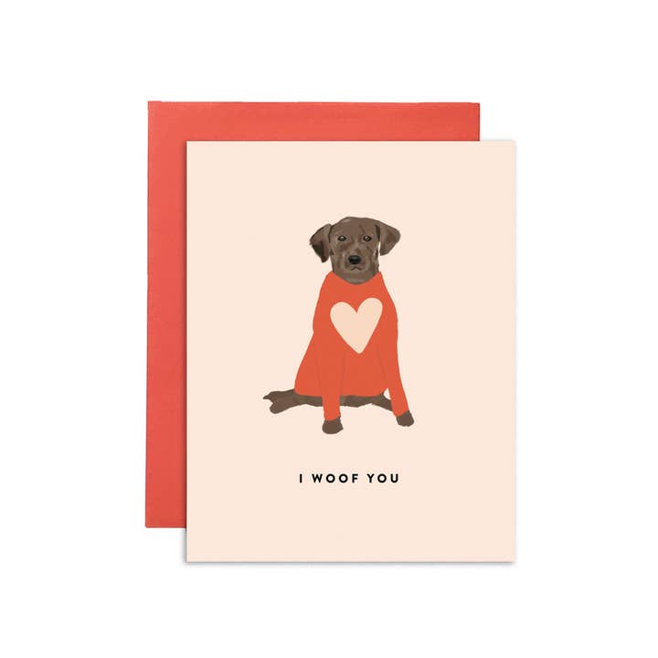 Joy Paper Co. – wholesale Valentine's Day card – Cute Dog Card I Woof You Love Card