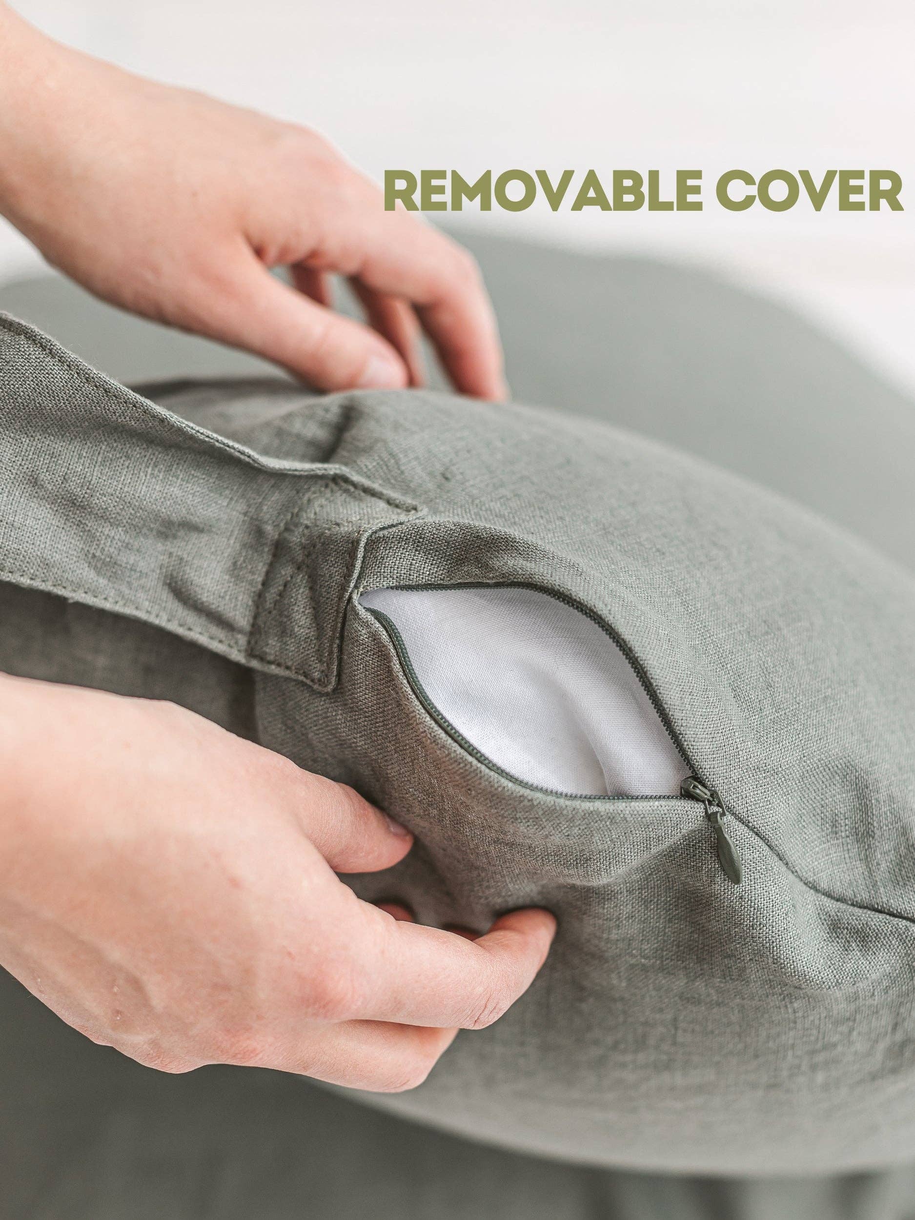 MINICAMP - Wholesale Meditation Supplies - MINICAMP Yoga Pillow Meditation Cushion from 100% Linen in Natural Color7