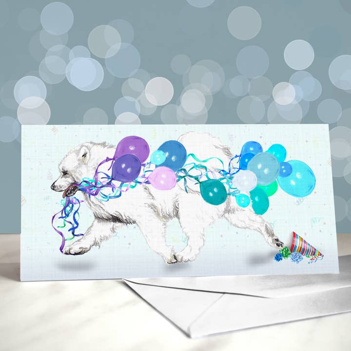Samoyed - Cartão de Saudações Aniversário por atacado de Amber Marie Studio