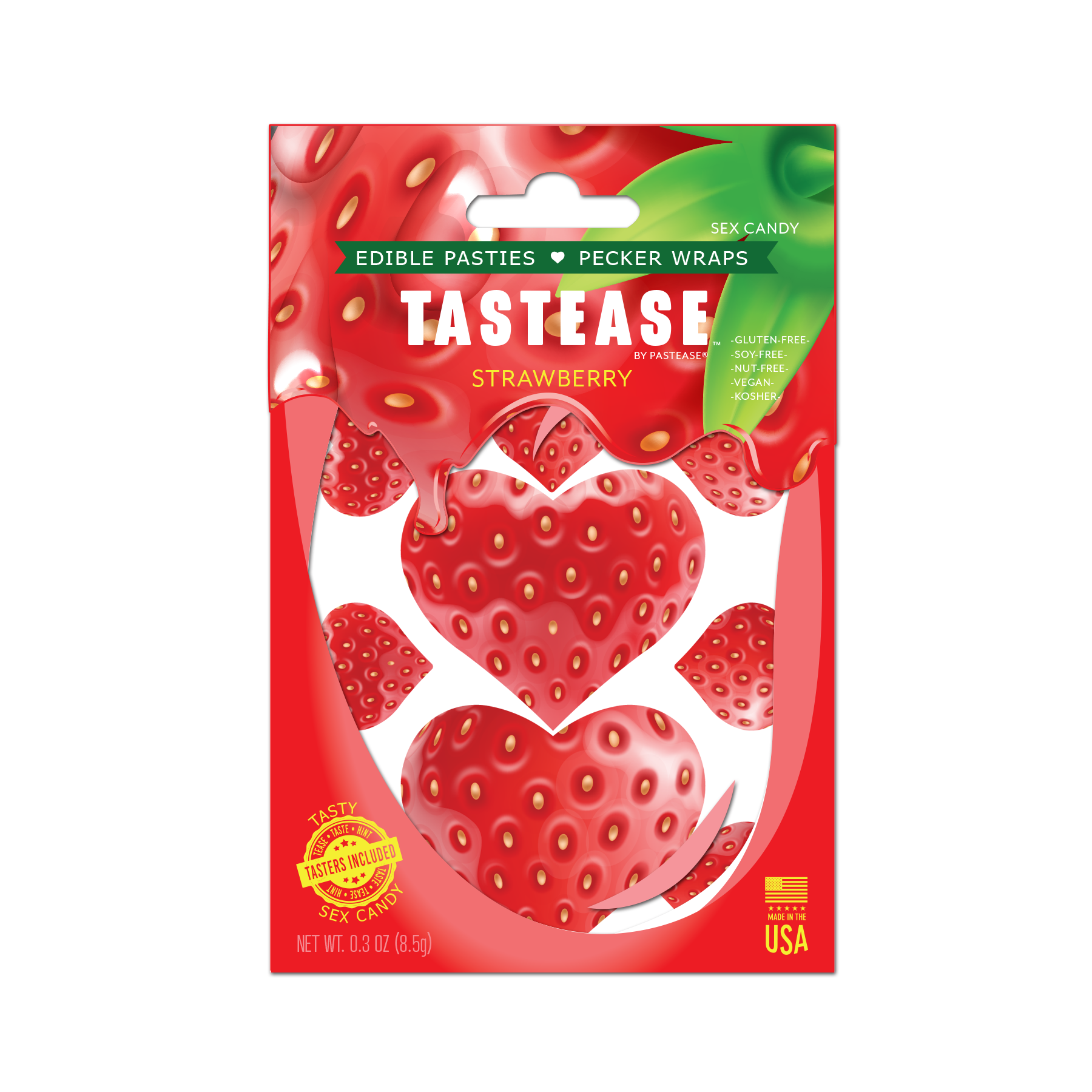 Pastease® - Wholesale Gummy - Tastease: Edible Pasties & Pecker Wraps Strawberry Candy0