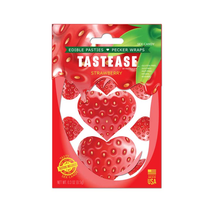 Tastease: Edible Pasties & Pecker Wraps Strawberry Candy for wholesale by Pastease®
