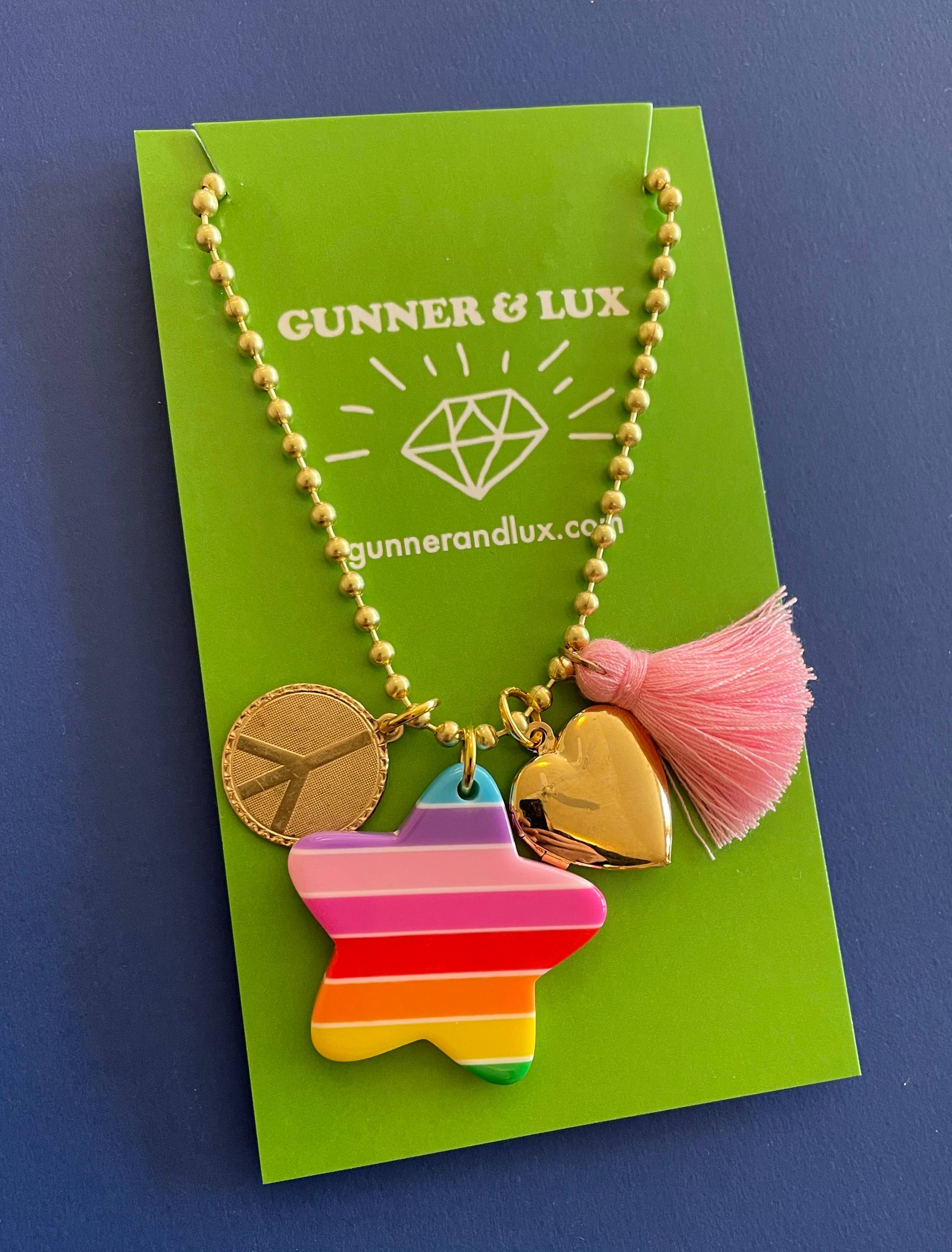 Gunner & Lux - Vente Collier – enfant - Collier Charms Amour & Paix2