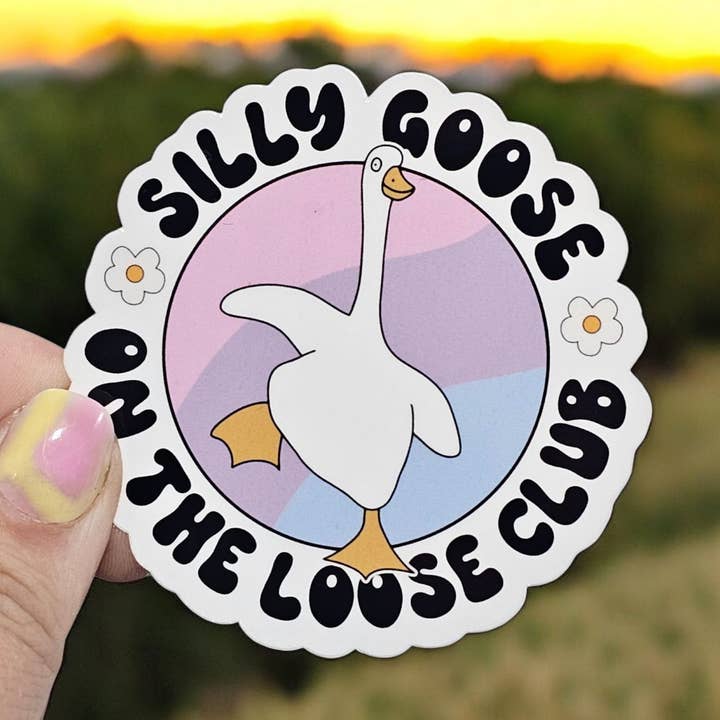Silly Goose on the Loose Club Vinyl Waterproof Sticker for wholesale by Jedi Woods LLC