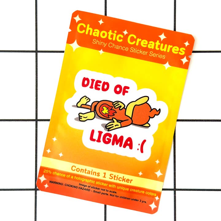 Scimpanzé di Tipo Fuoco | Adesivo Possibilità Brillante Creature Caotiche per la vendita all'ingrosso da parte di Mintimeli