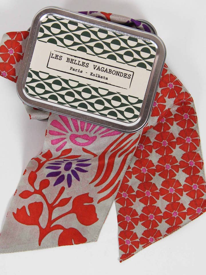 Orange Clematis Headband for wholesale by Les Belles Vagabondes