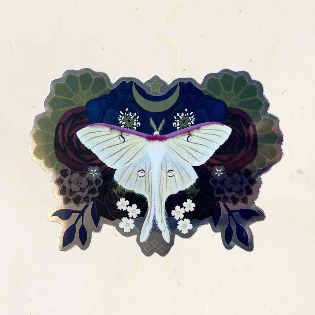 Little Gold Fox Designs - Vendita all'ingrosso Adesivo - Adesivo Luna Moth Mirror senza PVC1