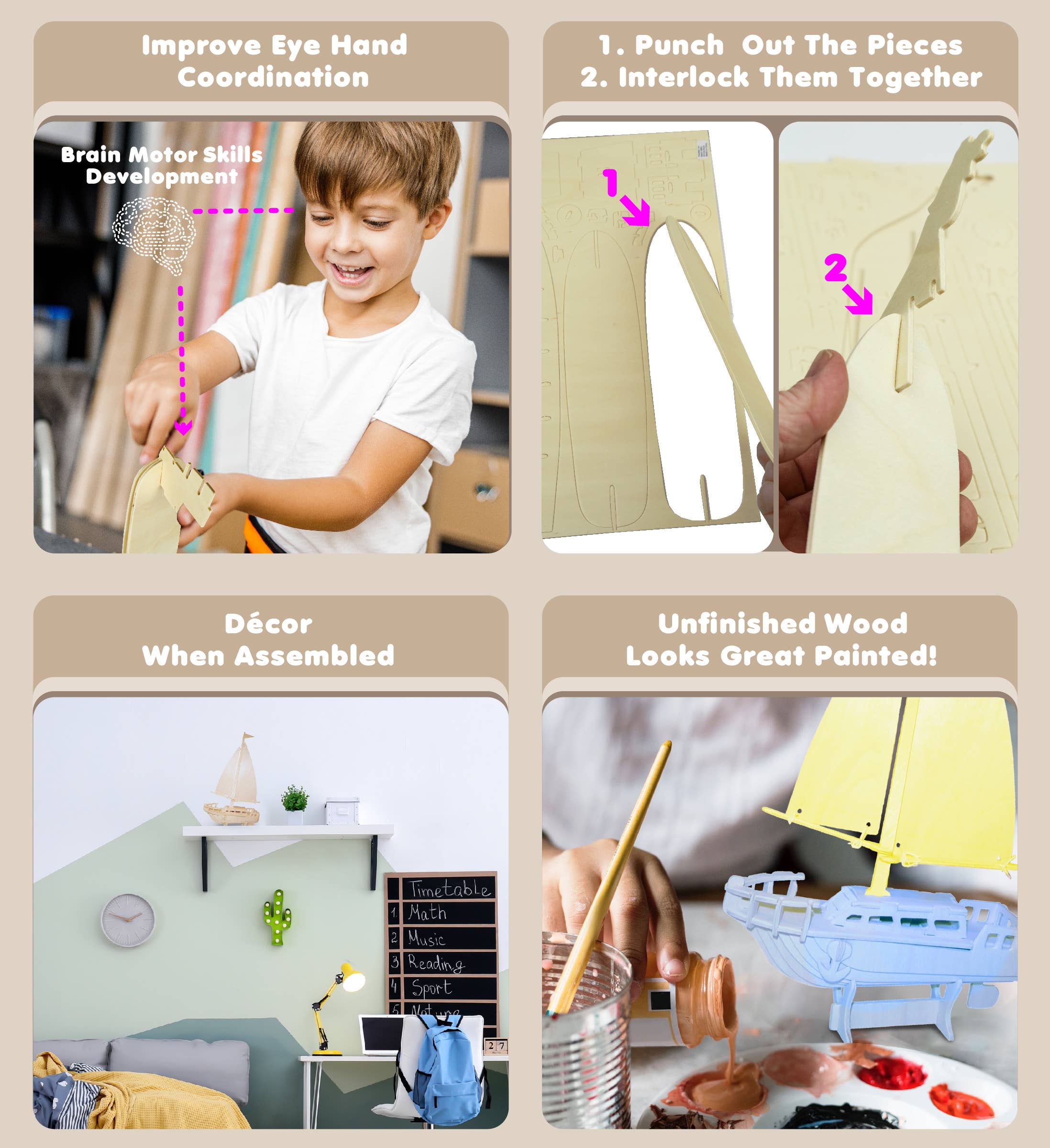 Cota Global – wholesale Pussel - Barn – 3D-pussel - Segelbåt2