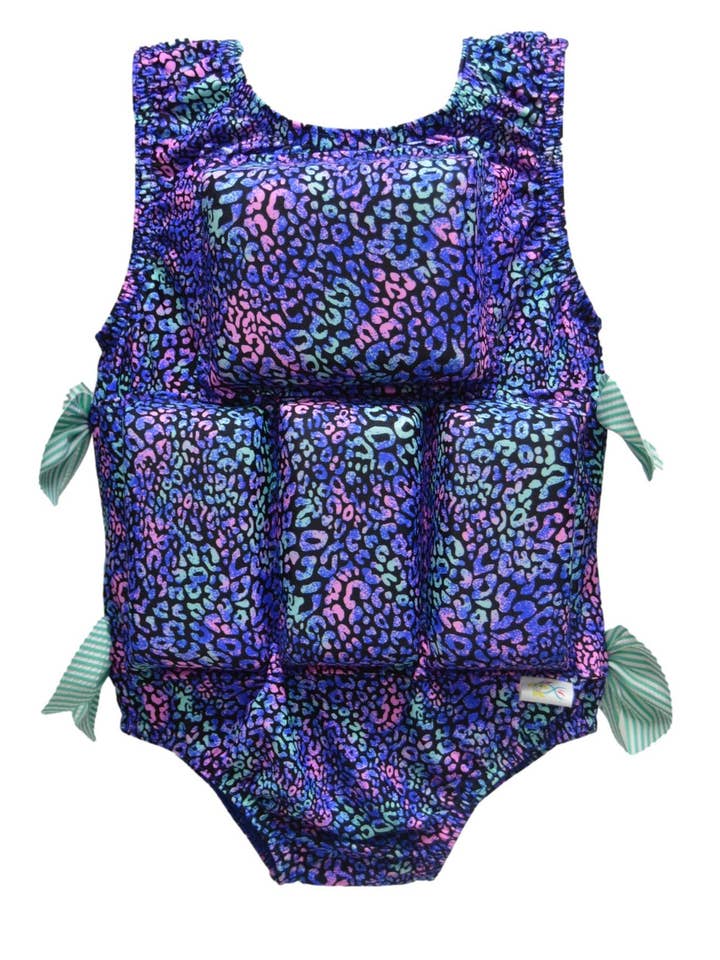 Costume da bagno galleggiante per ragazze My Pool Pal - Leopardo aerografato per la vendita all'ingrosso da parte di My Pool Pal