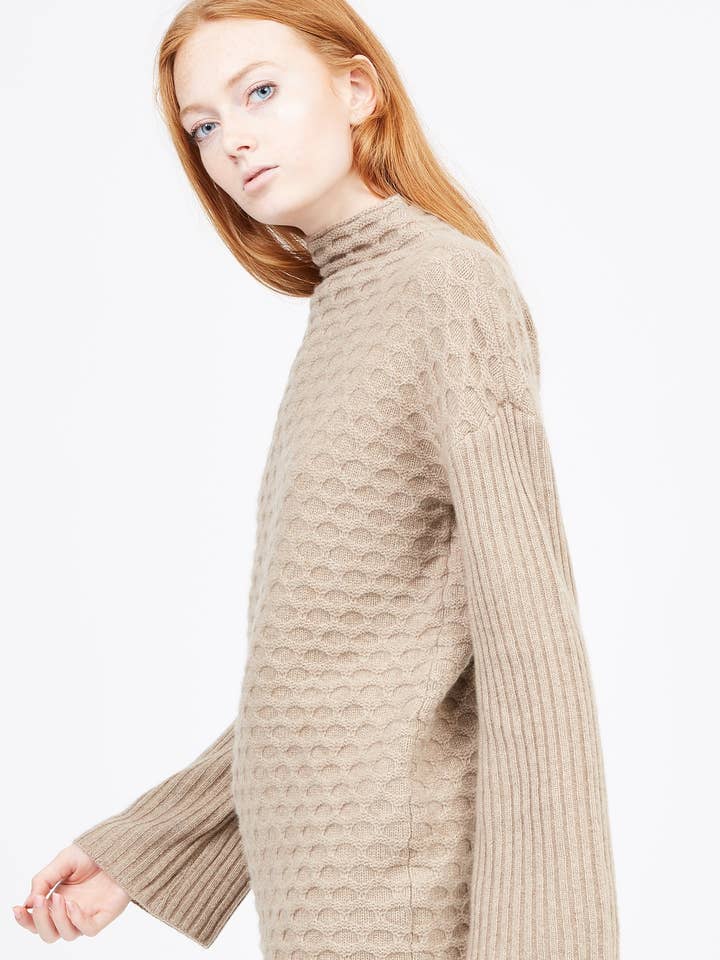 Jun Cashmere Funnel Neck Tunika for engroshandel hos QUINN