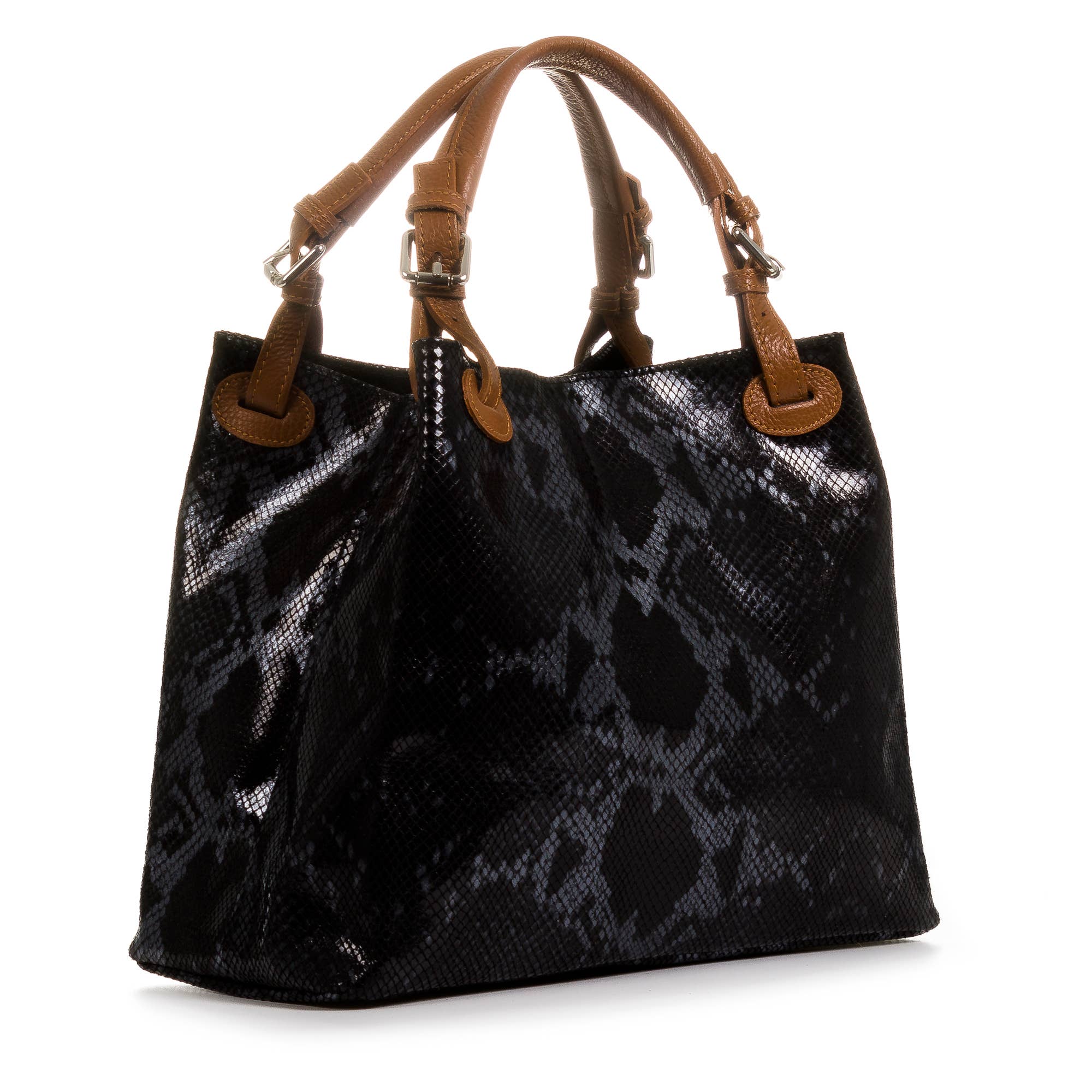 FIRENZE ARTEGIANI – Sacola - Mulher por atacado – Bolsa Tote Feminina Godeberta em Camurça de Python e Couro Legítimo17