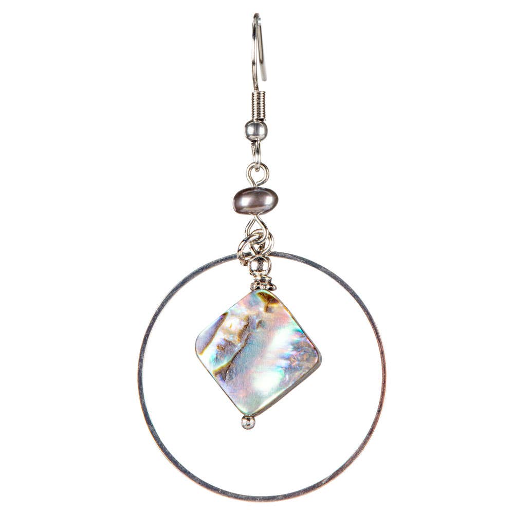 Benjamin International - Wholesale Dangle Earrings - ABALONE SHELL HEMATITE BEADED EARRINGS1