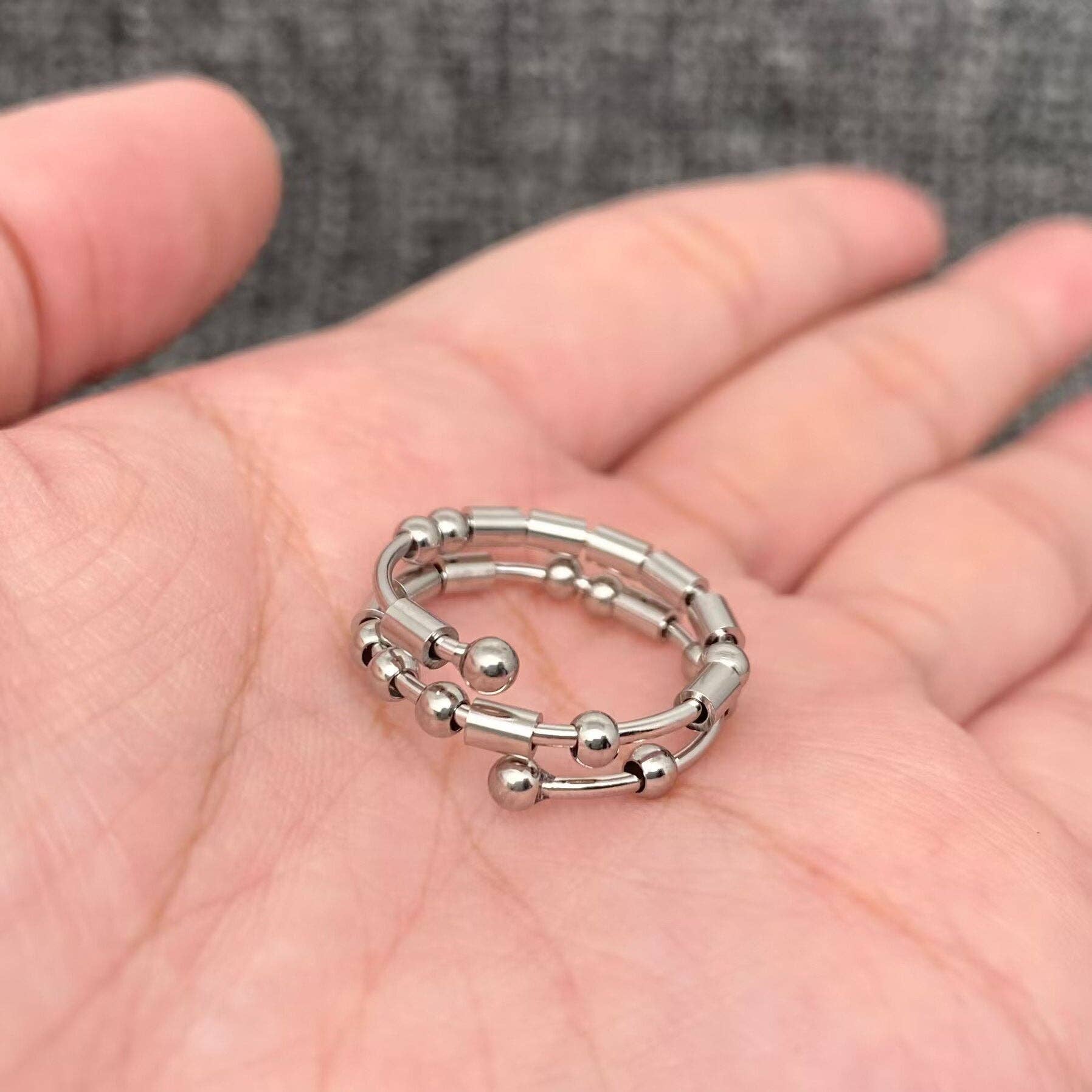 Mio Queena – wholesale Cocktail/Statement Ring – Justerbar ring i flera stilar i morsekod i rostfritt stål5