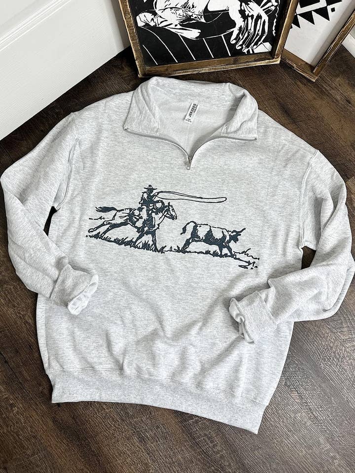 The Roper Quarter Zip for wholesale by Gunpowder and Glam Boutique