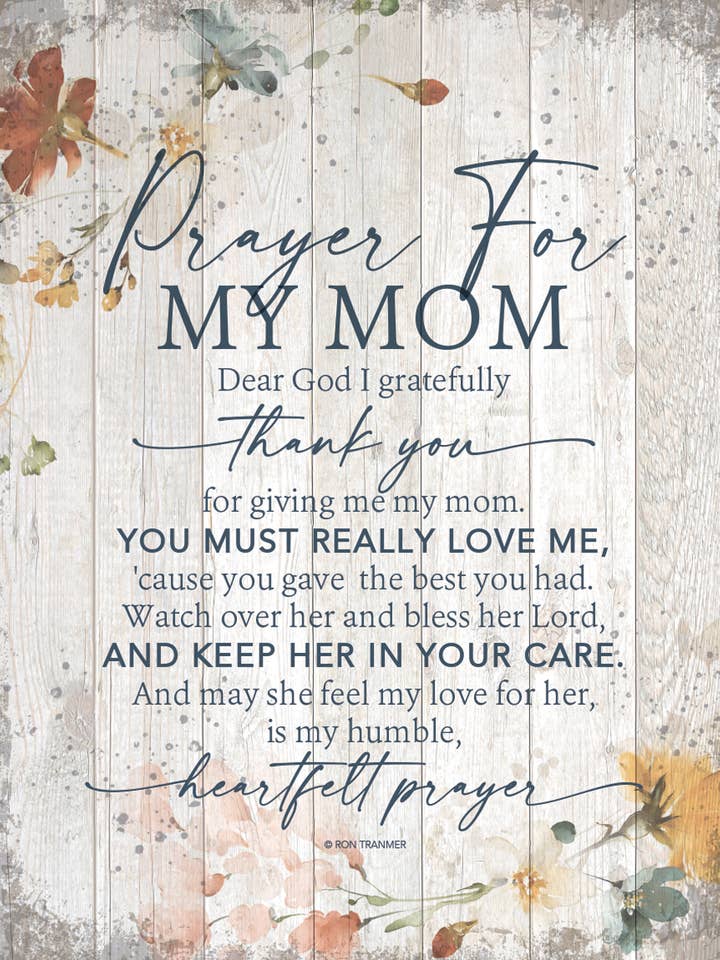 Prayer For My Mom — Timberland Art 11,75 x 15 cm Plaque en bois pour la vente par Dexsa