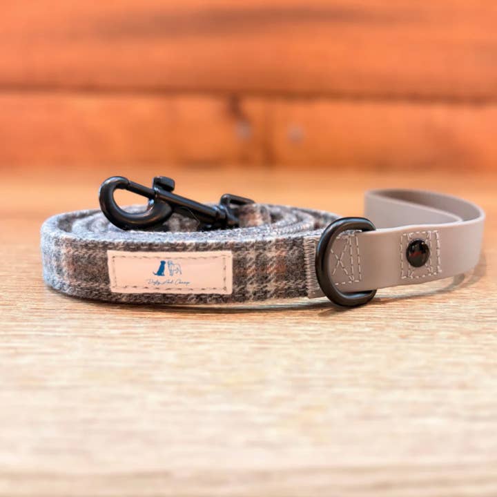 Grey Tartan Dog Lead for wholesale by Digby and Champ
