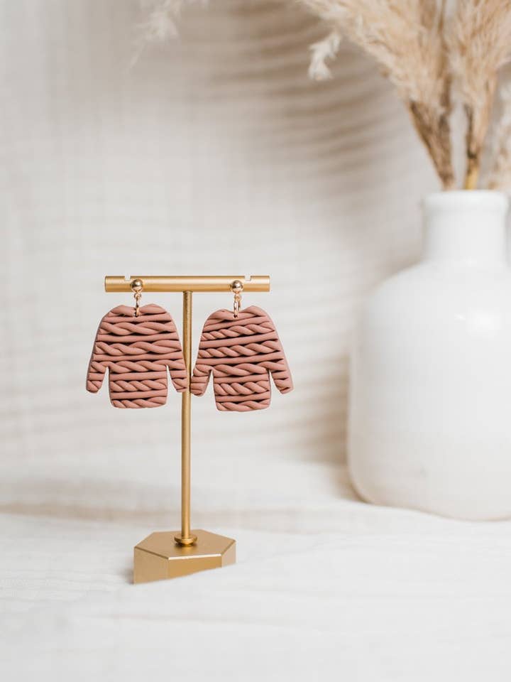 Pink Sweater Dangles for wholesale by Rielle & Co.