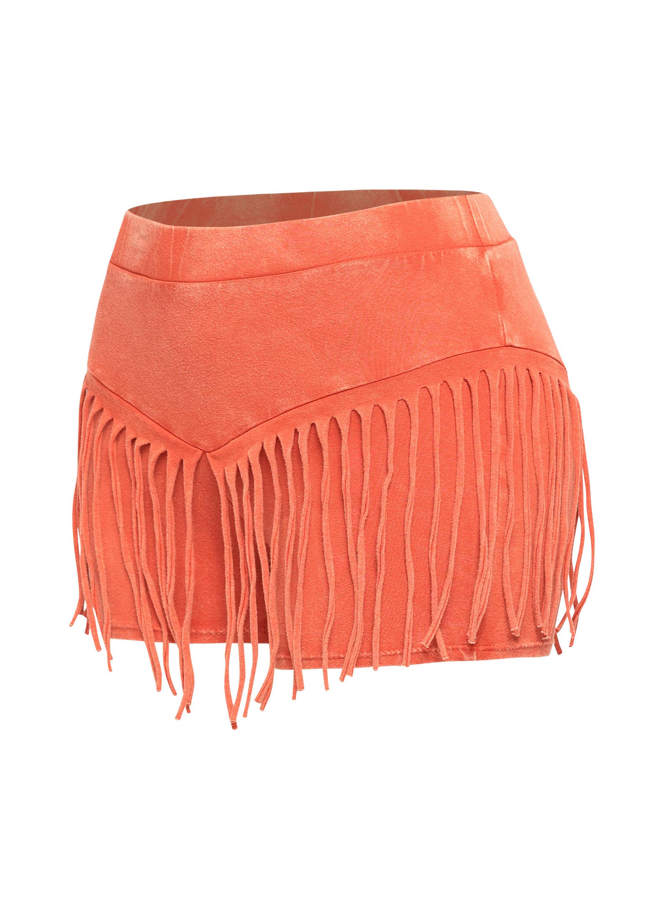 K Too - Wholesale Shorts - Women's - Mineral washed shorts with fringe detail7
