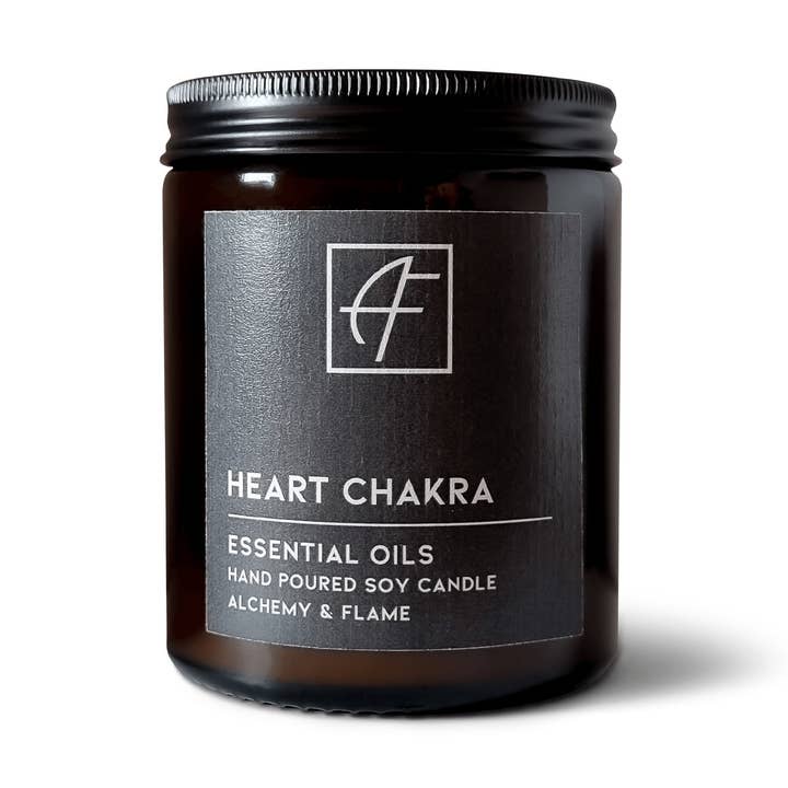 Vela de aceite esencial Heart Chakra, 170 g | Vela con mecha de madera para venta al por mayor de Alchemy and Flame