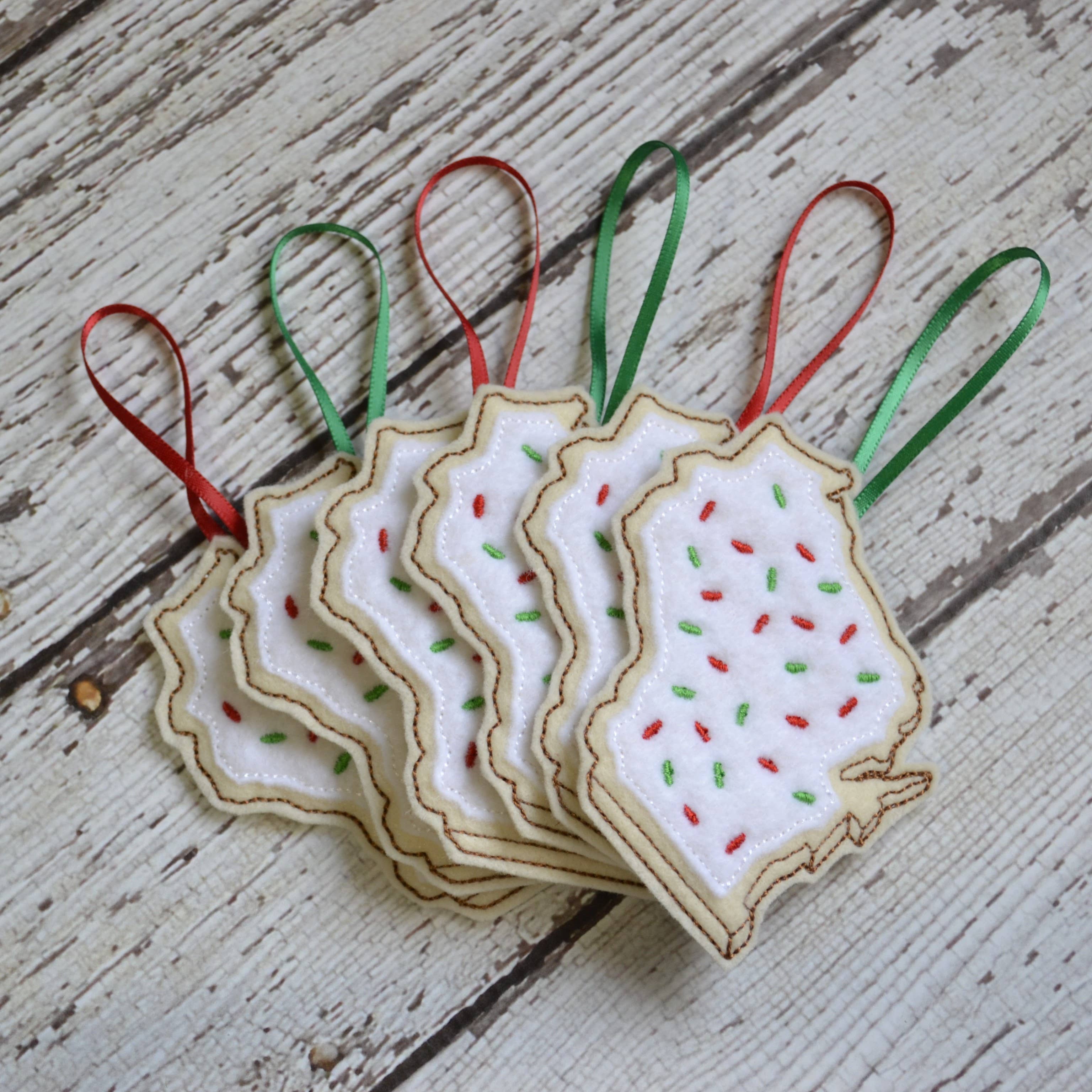 SewMuchMoreStore - Vente Objets de décoration - State Sugar Cookie Brodé Feutre Ornement - Vacances15