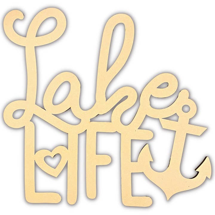 Krafty Supply - Venta al por mayor Papel pintado 3D - Letras conectadas | Lake Life Word | Recortes de madera para palabras3