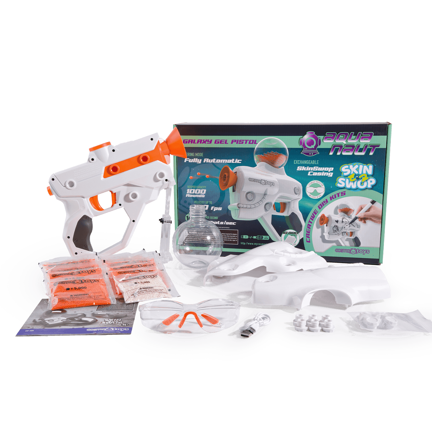 CosmoxToys - Wholesale Classic Toy - Kids - AQUANAUT Galaxy Gel Blaster (DIY White)1