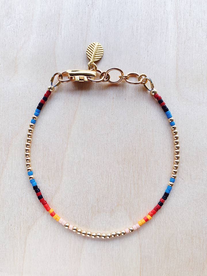 Gyldent Slangearmbånd - Tusmørke - Glas + Guld Fyld Perler for engroshandel hos On the Lookout Jewelry