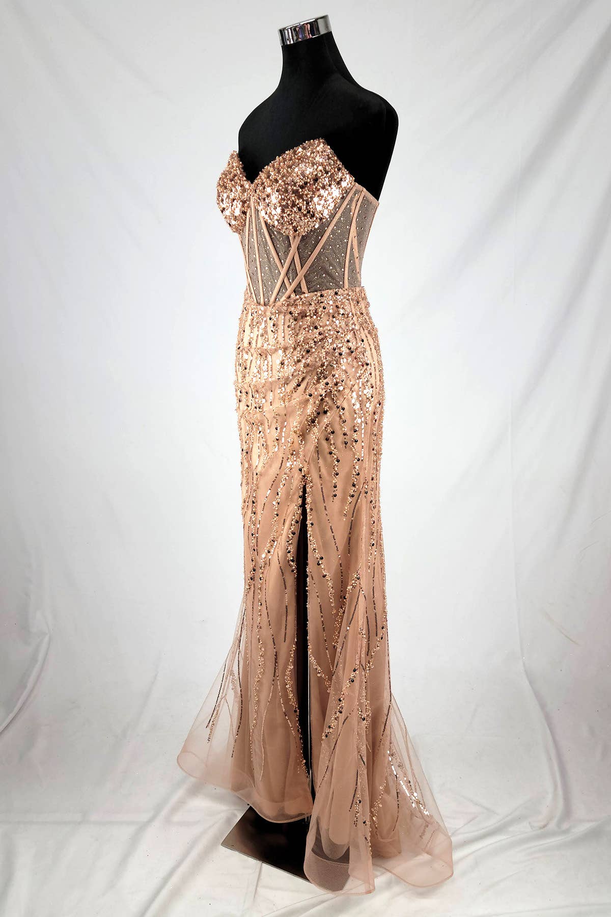 Chicas – wholesale Klänning - Dam – Älskling lång klänning med pärlor och paljetter C36616