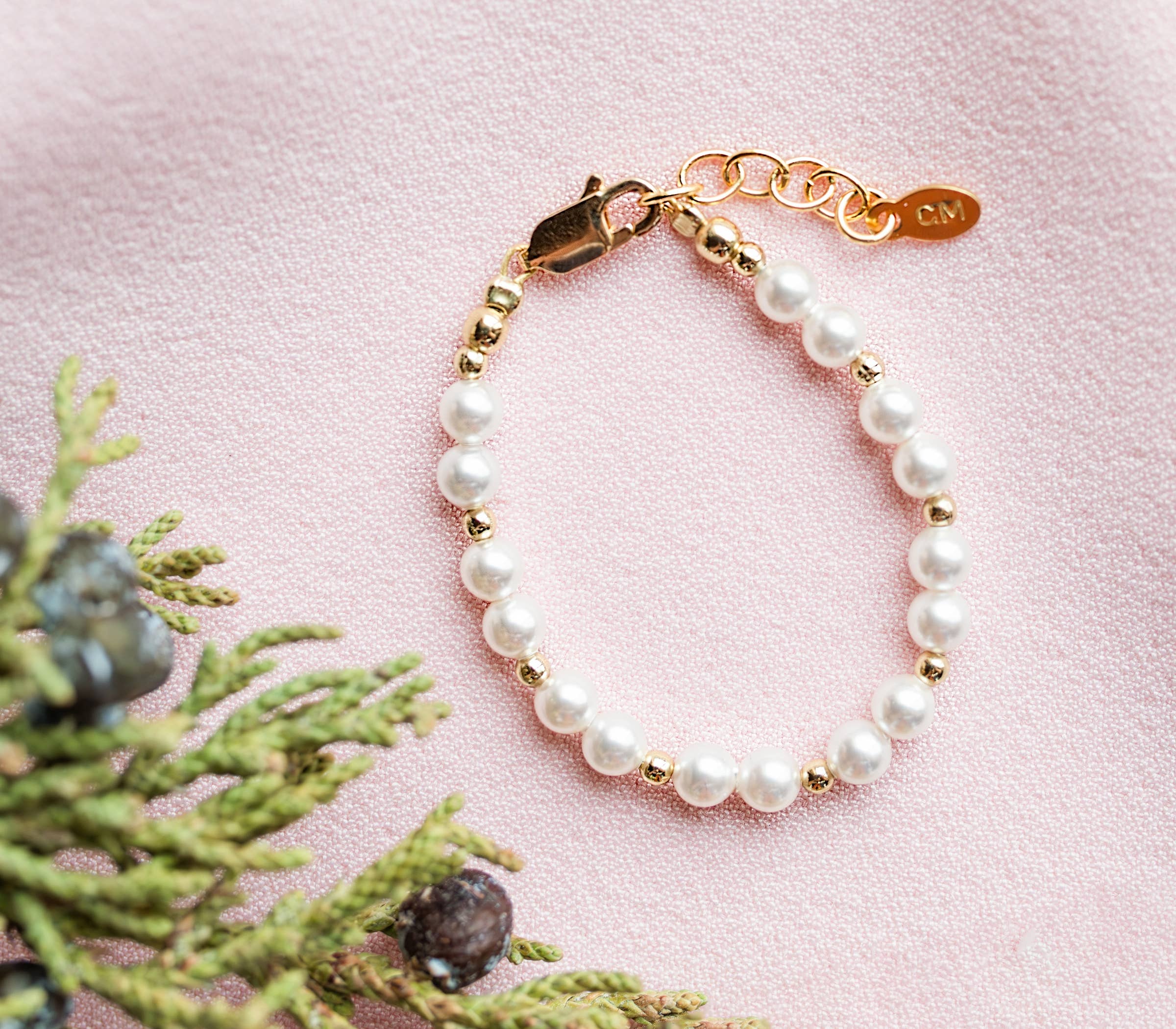 Cherished Moments – wholesale Beaded bracelet – Kids – Girls 14K Gold-Plated Pearl Baby Bracelet Children's Jewelry