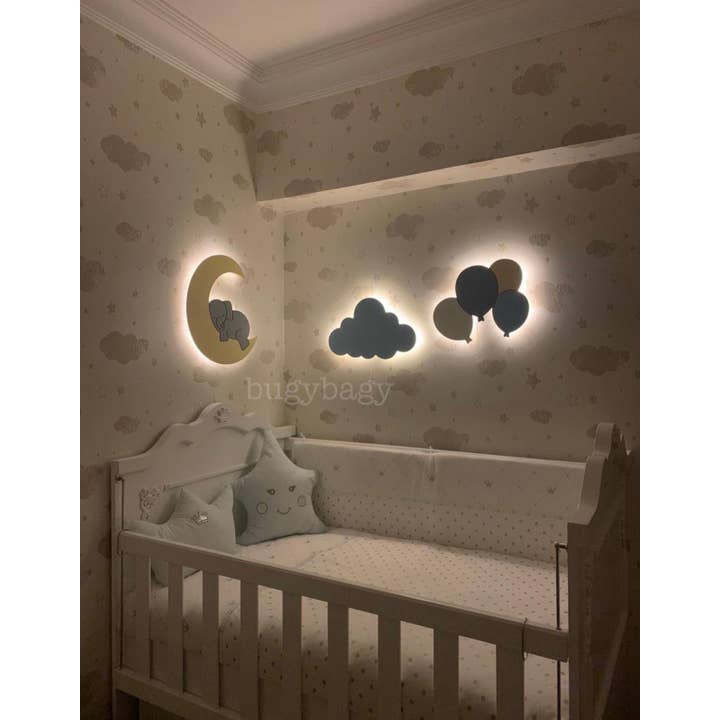 può fare tutti i colori Lampada da parete con 4 palloncini per cameretta bambini Decorazione da parete per nursery in vendita all'ingrosso su Faire5