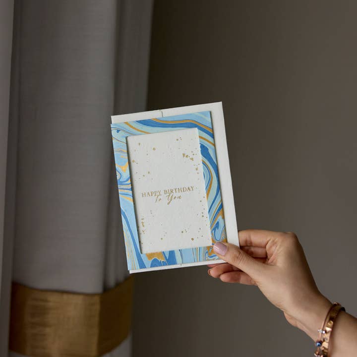 Paper Mirchi – Engroshandel Fødselsdagskort – Mindegave Marmor Hilsen Kort - Fotoramme Sommerhimmel7