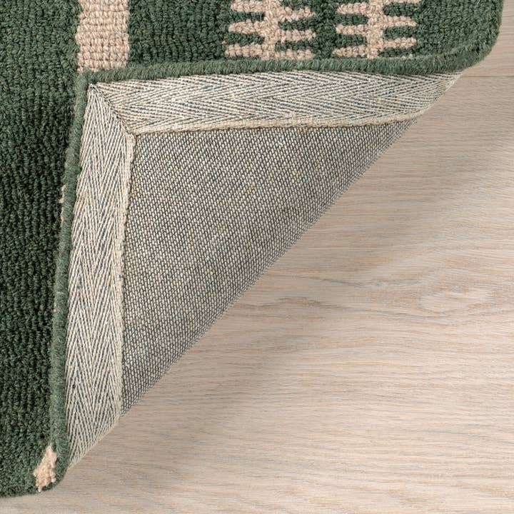 Green Kari Striped Wool Area Rug for wholesale on Faire