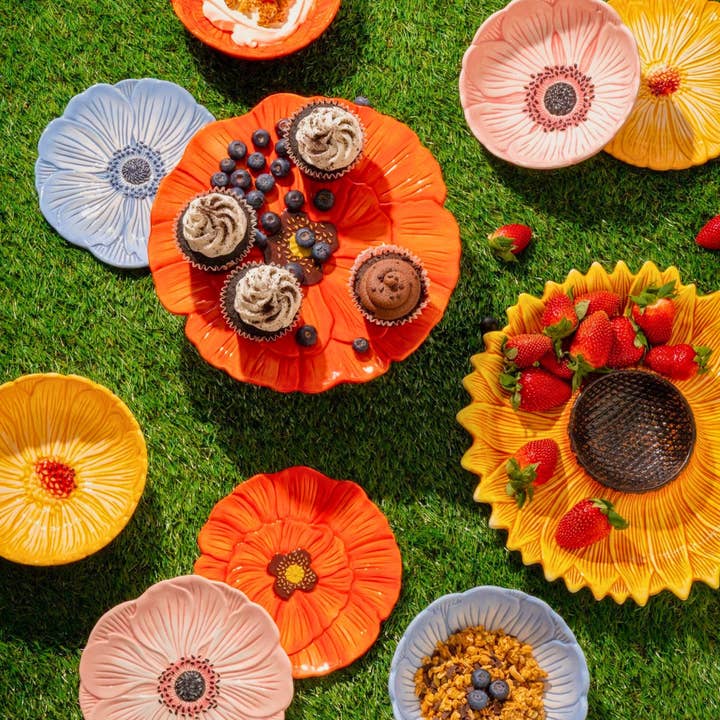 Godinger - Wholesale Bowl - Red Poppy Flower Cereal Bowl