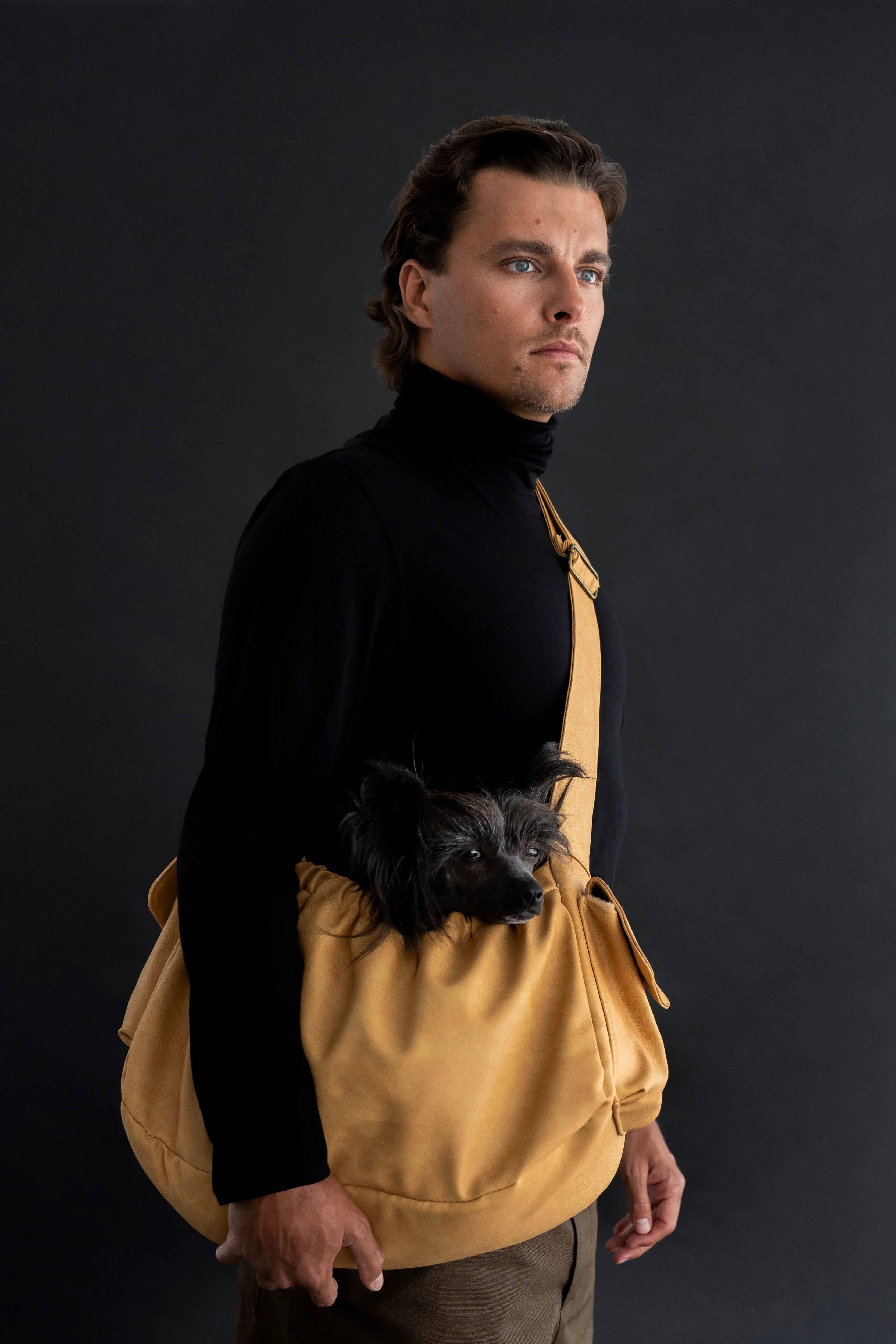 NOAH AND PAW LLC - Wholesale Pet Carrier - Cat/Dog - Vegan Leather Pet sling Carrier, Ruffle Style21