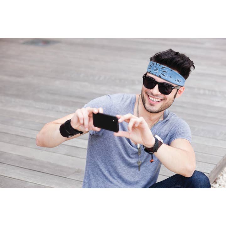 The Bandanna Company - Wholesale Bandana - Unisex - Bandanna - 22" MADE IN USA - Chambray Paisley3