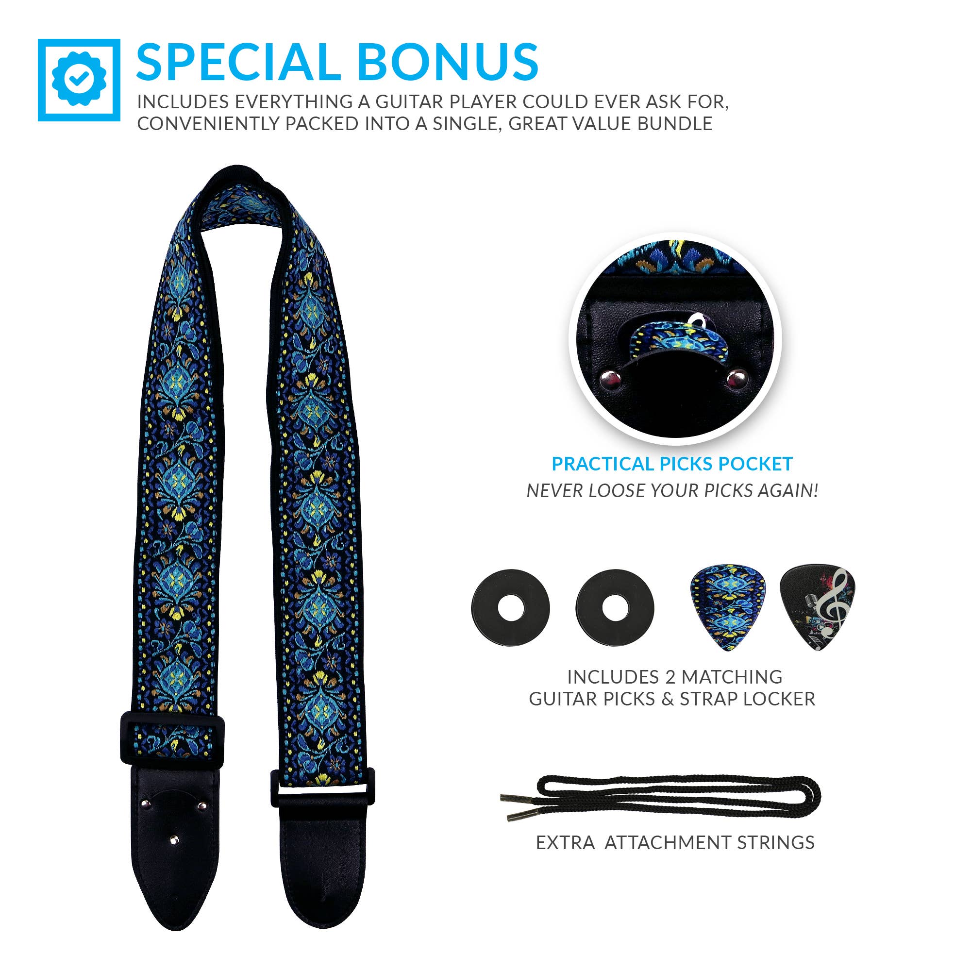 Gradzo - Wholesale Gitaarriem - Uniseks - Hootenanny gitaarriemen8