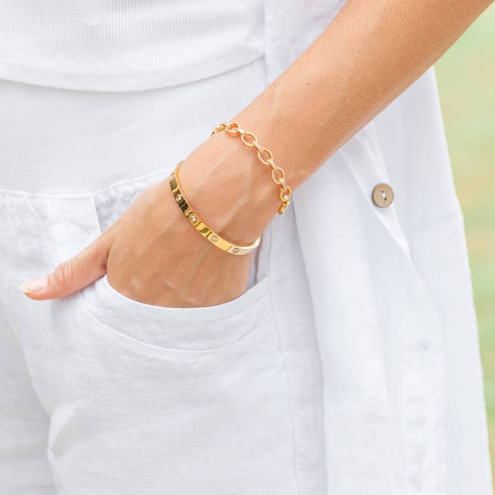 Splendid Iris - Wholesale Bangle Bracelet - Cubic Zirconia Hinged Bracelet2