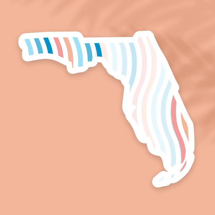 Florida Retro Summer State Sticker for wholesale by The State Stickers