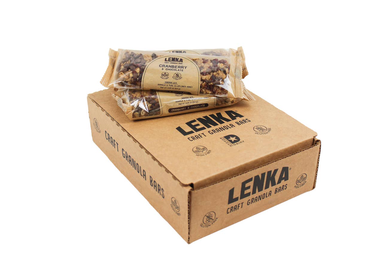 Lenka Craft Granola Bars - Wholesale Snack Bar - Cranberry Chocolate Granola Bar - High Fiber, Gluten-Free4