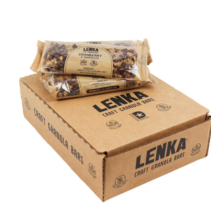 Lenka Craft Granola Bars - Wholesale Snack Bar - Cranberry Chocolate Granola Bar - High Fiber, Gluten-Free4