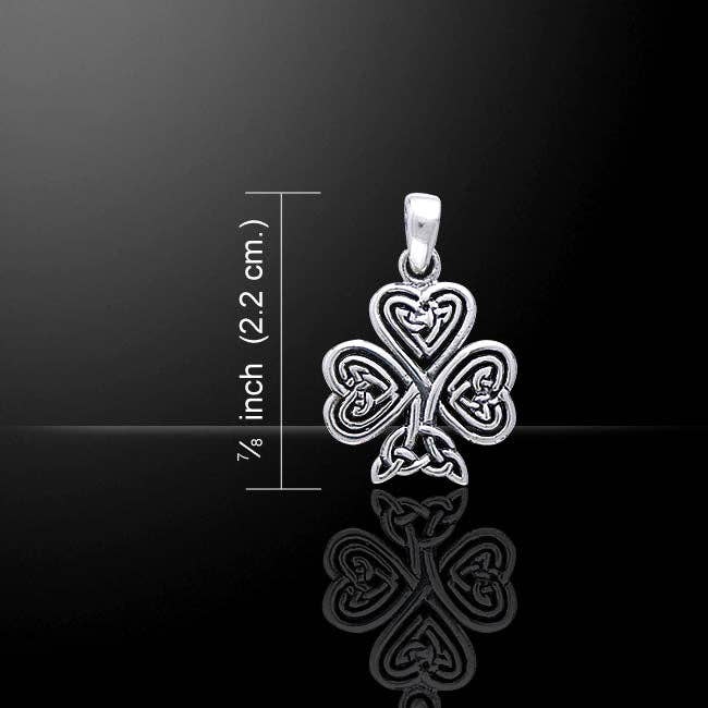 Celtic Knot Irish Shamrock Clover Sterling Silver Pendant for wholesale by Silver Insanity