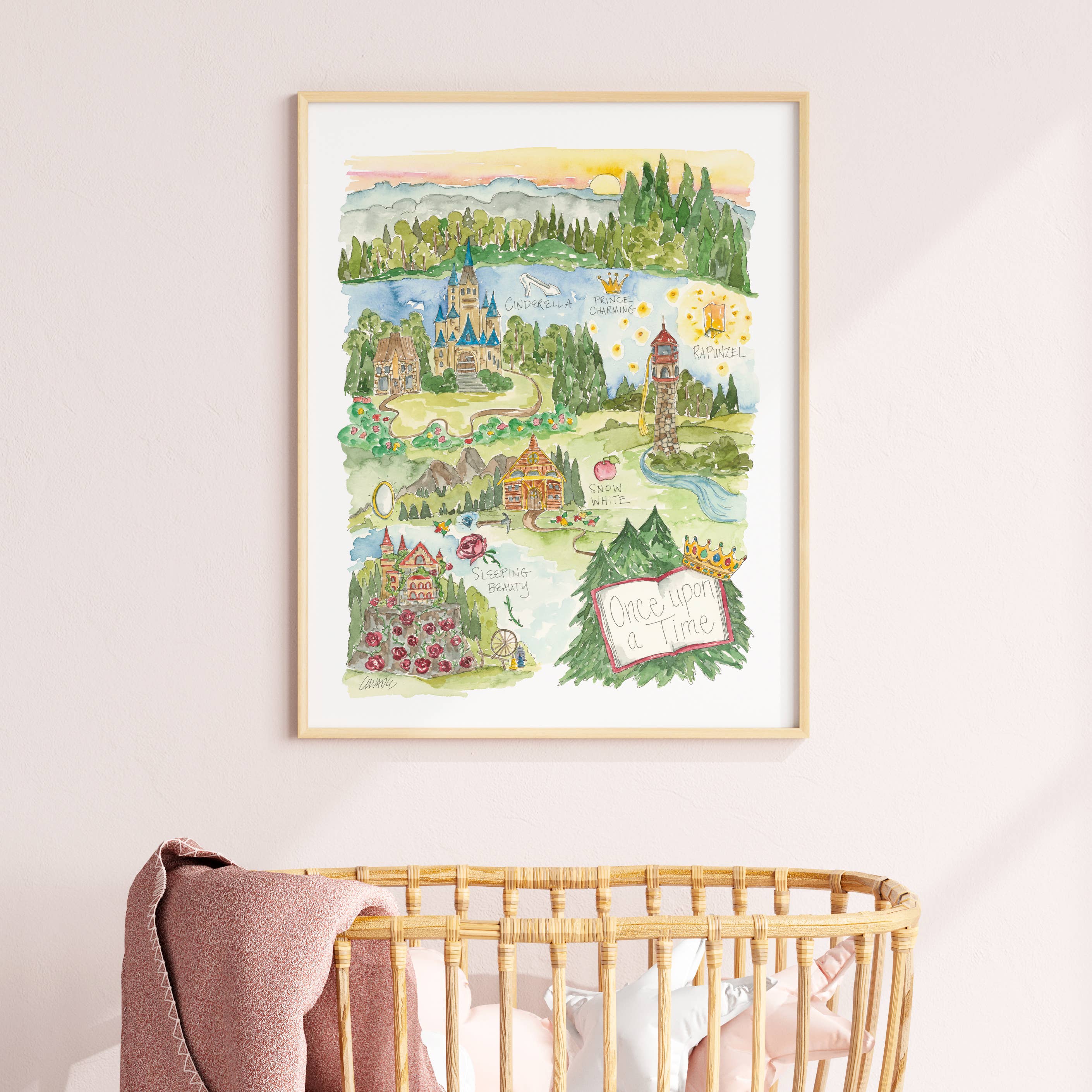 Elizabeth Wade Studio - Wholesale Art Print - Once Upon a Time Watercolor Story Map Print1