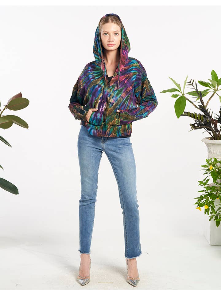 Kathmandu Imports - Wholesale Hoodie - Women's - Womens Clothing - Tiedye Hoodie Jacket (TH-1899)