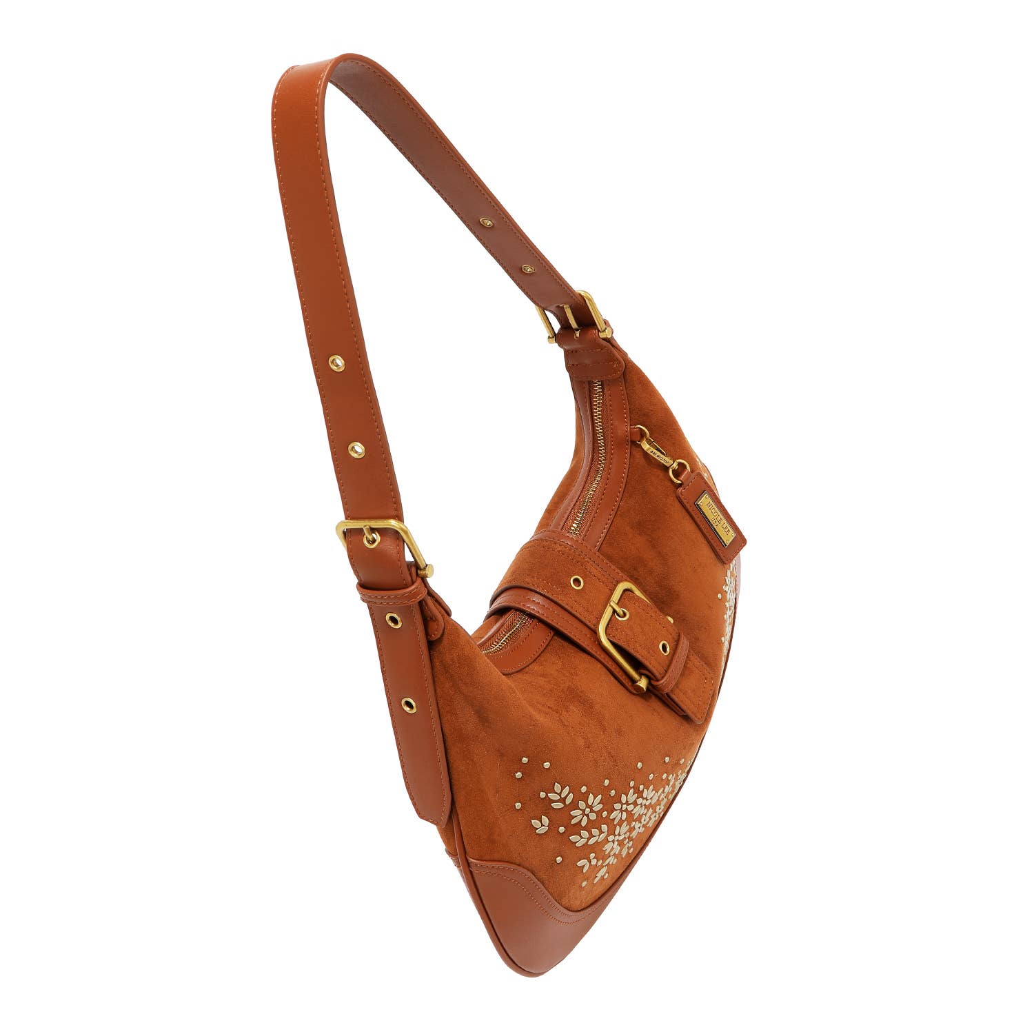 Nicole Lee USA – wholesale Shoulder bag – women's – FLORAL LEAF CRESCENT SHOULDER BAG

14