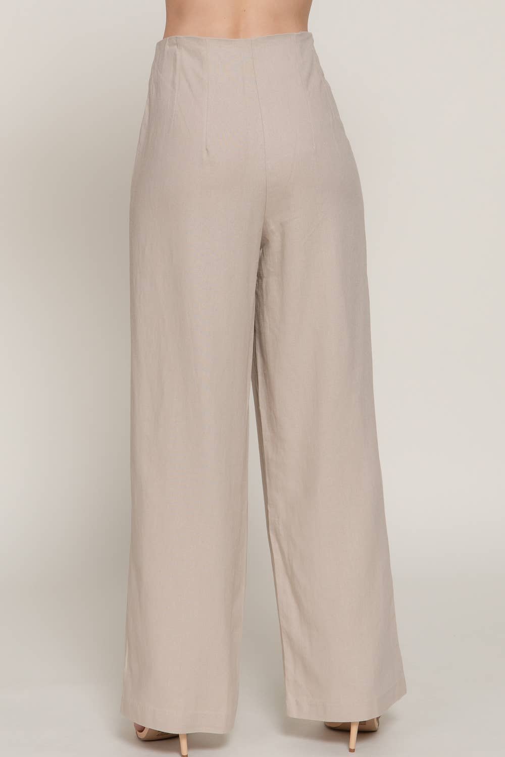 Active Basic | Active USA - Wholesale Pants - Women's - High Waist Pintuck Detail Straight Linen Pants9