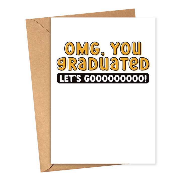 Funny Graduation Card Congratulations Grad Greeting Cards for wholesale by R is for Robo
