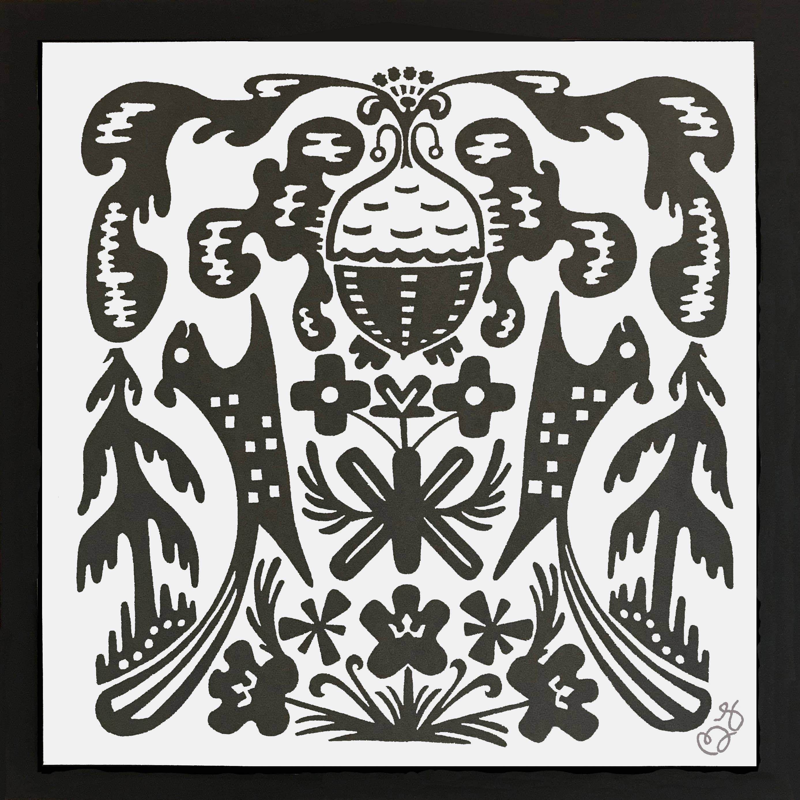 Morning Paper dot Design - Wholesale Art Print - Chipmunk silkscreen print3