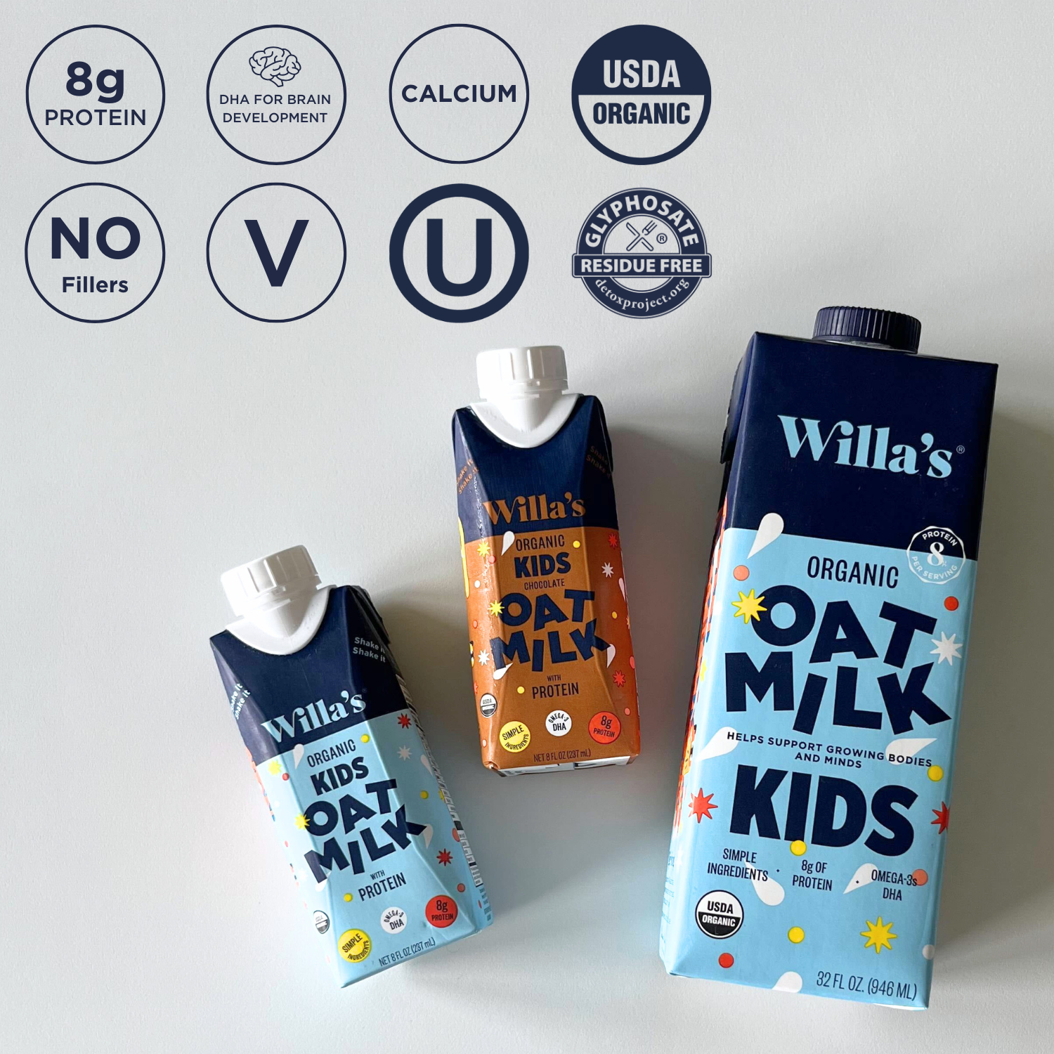 Willa's Organic Oat Milk - Wholesale Non-Dairy Milk - Willa's Organic Kids Oat Milk with Protein and Calcium3