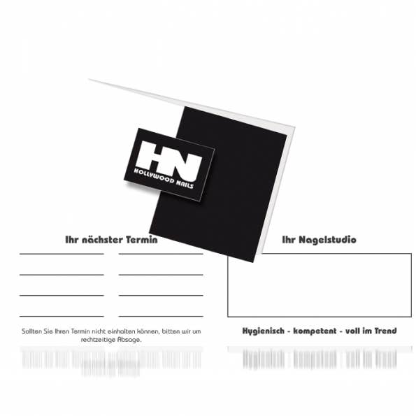 Lot de 50 cartes de rendez-vous professionnelles et clients avec logo Hollywood Nails pour la vente par HOLLYWOOD NAILS